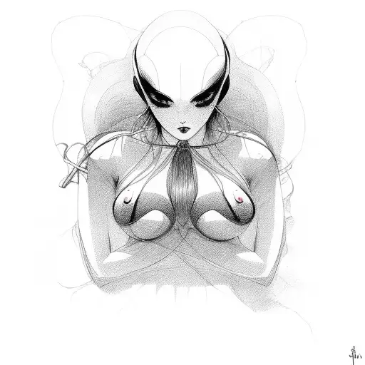 shibari woman tattoo design idea