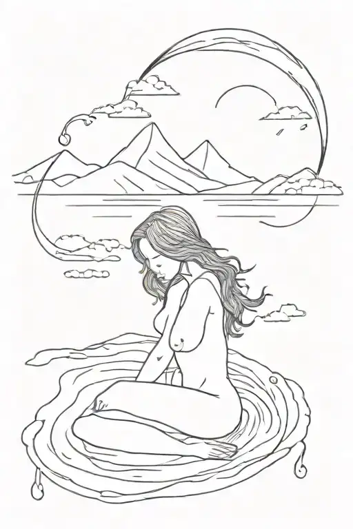 she cried a river and drowned the whole world tattoo design idea