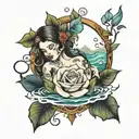 she cried a river and drowned the whole world tattoo design idea