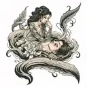 she cried a river and drowned the whole world tattoo design idea