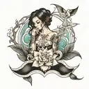 she cried a river and drowned the whole world tattoo design idea