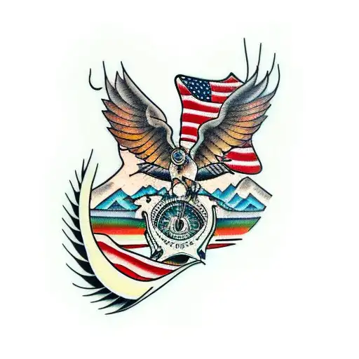 Utah mountains family tattoo design idea