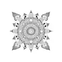 A gear shift knob with intricate mandala patterns tattoo design idea