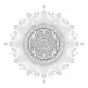 A gear shift knob with intricate mandala patterns tattoo design idea