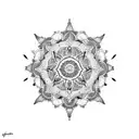 A gear shift knob with intricate mandala patterns tattoo design idea