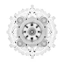 A gear shift knob with intricate mandala patterns tattoo design idea