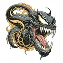 venom ripping tattoo design idea