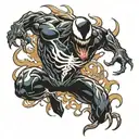 venom ripping tattoo design idea