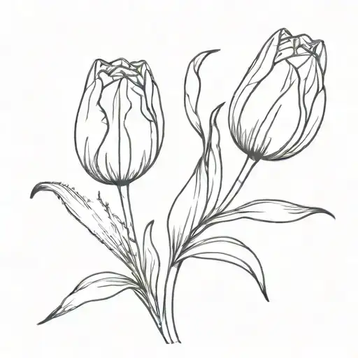 tulips with no problems tattoo design idea