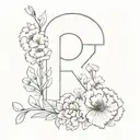 number 19 with carnations and hydrangea flowers growing tattoo design idea
