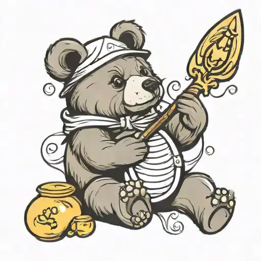 honey bear   tattoo design idea