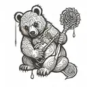 honey bear   tattoo design idea
