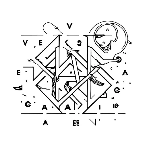 alphabet v and s tattoo design idea