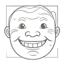 I want a smiling kid with missing upper front teeth. tattoo design idea