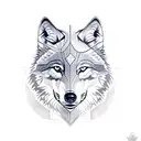 Wolf with compass and north star tattoo design idea