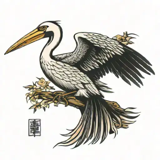 Pelican tattoo design idea