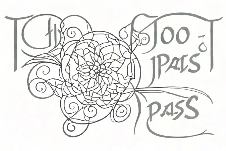 this too shall pass in persian caligraphy with traditioal tattoo design idea