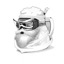 snowboard and beer tattoo design idea