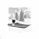 snowboard and beer tattoo design idea