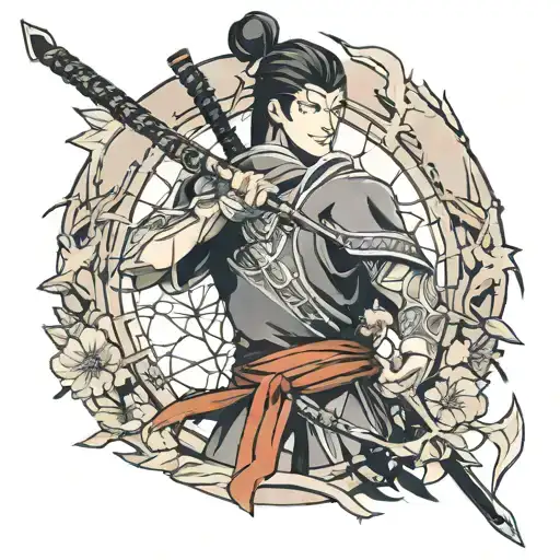 samourai archery tattoo design idea