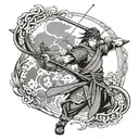 samourai archery tattoo design idea