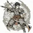 samourai archery tattoo design idea