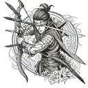 samourai archery tattoo design idea