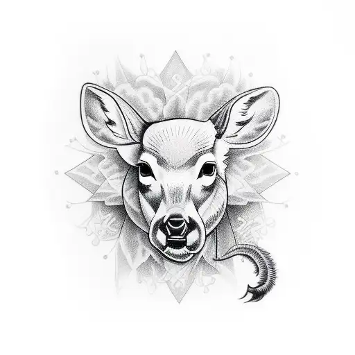 white tail deer tattoo design idea