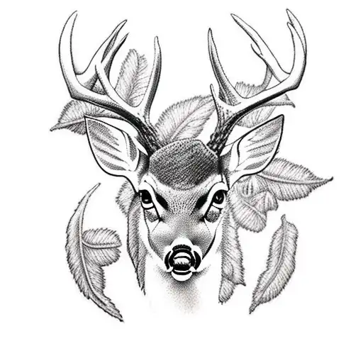 white tail deer tattoo design idea