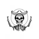 Cowboy skeleton tattoo design idea