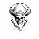 Cowboy skeleton tattoo design idea