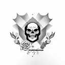 Cowboy skeleton tattoo design idea