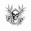 Cowboy skeleton tattoo design idea