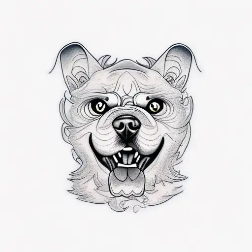 angry dog tattoo design idea