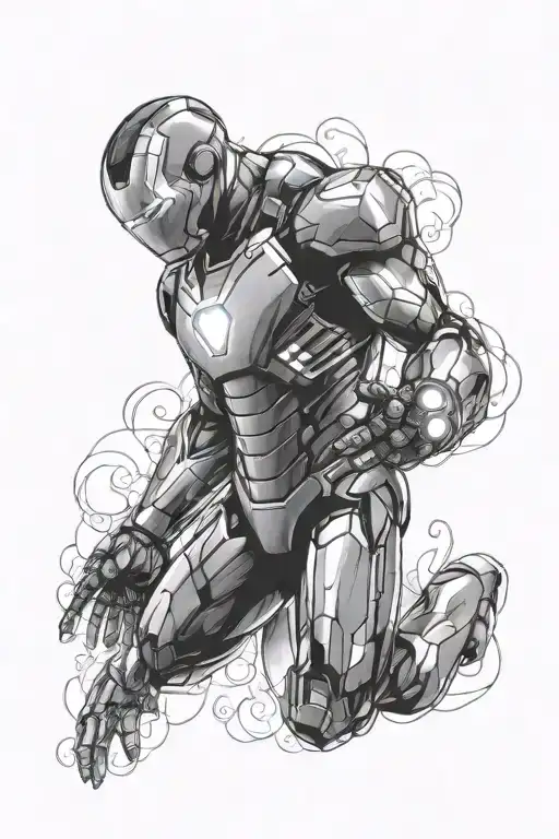 iron man holding tattoo design idea