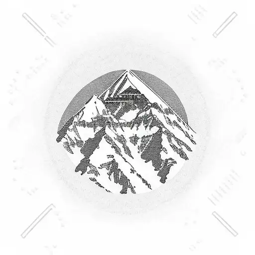 Mount Everest and Peace and jail tattoo design idea