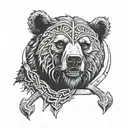 bear viking runes tattoo design idea