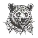 bear viking runes tattoo design idea