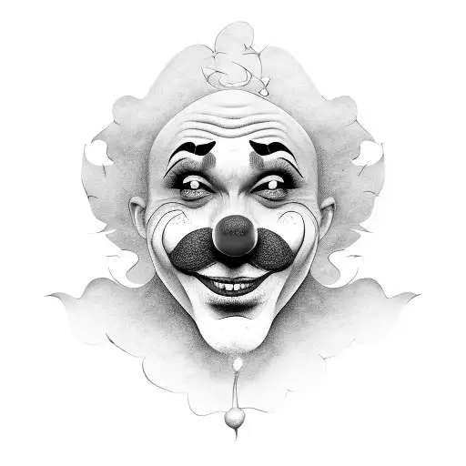 sad clown  tattoo design idea
