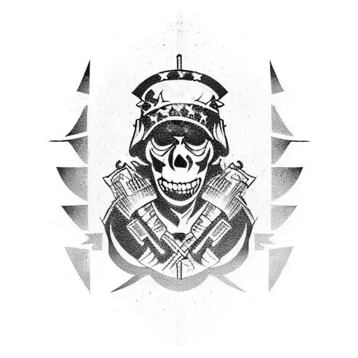 military night operations warrior tattoo design idea