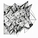 half wolf half bear line tattoo  tattoo design idea