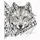 half wolf half bear line tattoo  tattoo design idea