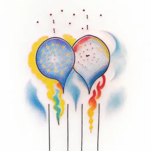 Matching minimal tattoo for best friends by mixing aries and virgo. Should also have elements of fireworks and symphony  tattoo design idea