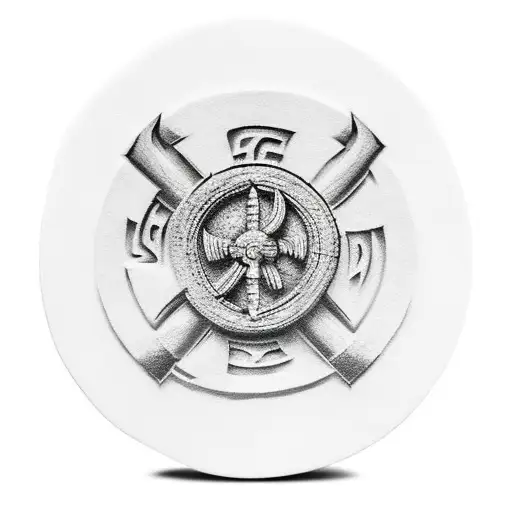 spartan shield tattoo design idea