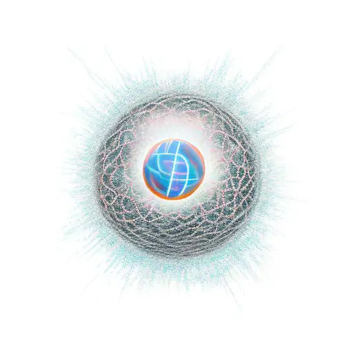 Spherical orb, emitting light through cracks tattoo design idea