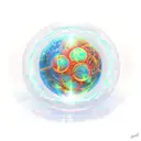 Spherical orb, emitting light through cracks tattoo design idea