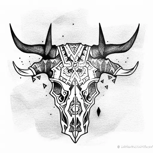 Bull Skull tattoo design idea