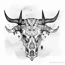 Bull Skull tattoo design idea
