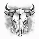 Bull Skull tattoo design idea
