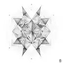 Diamond shape cyber sigilism tattoo design idea